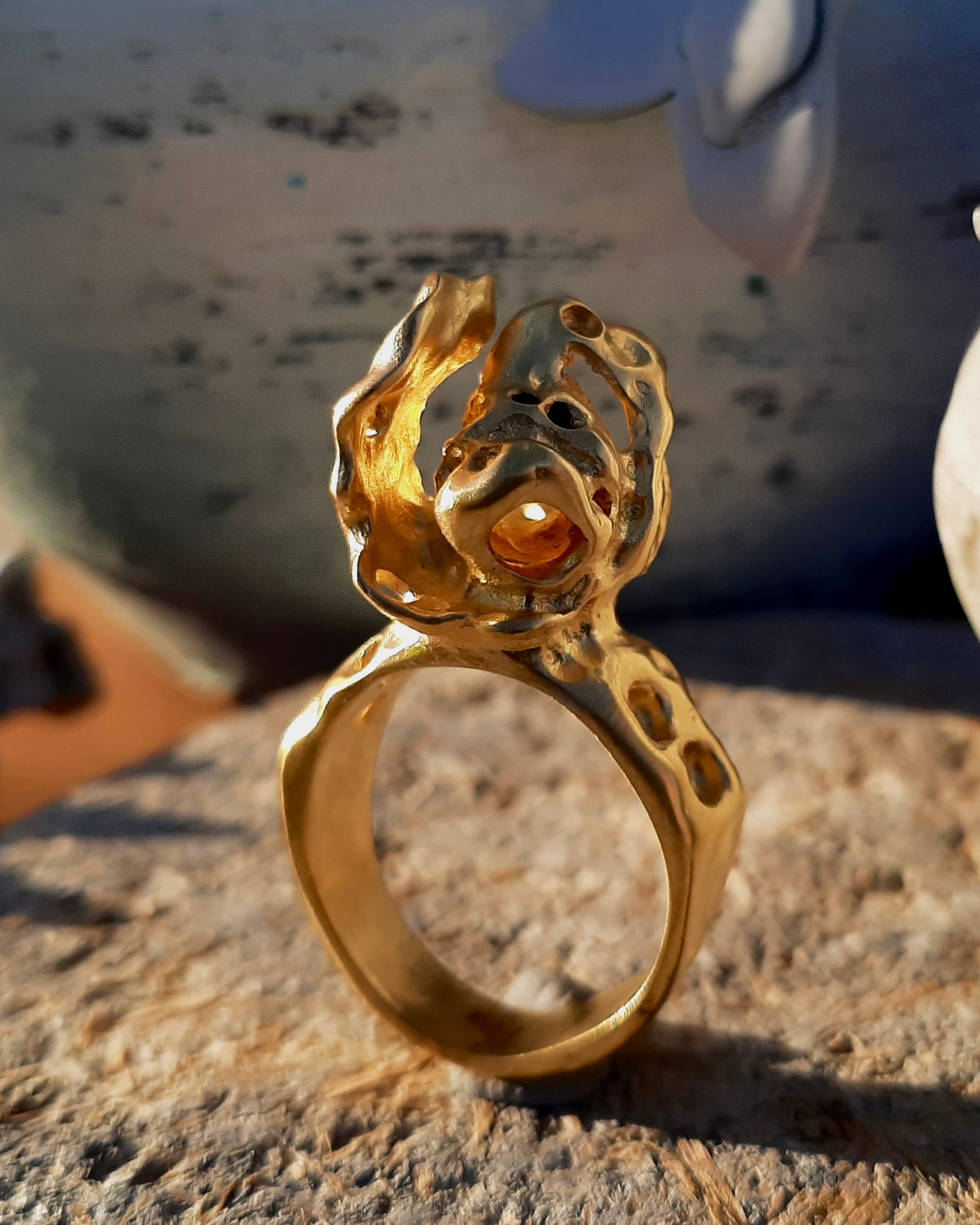 Sarmal Yüzük / Pirinç Üzeri Altın Kaplama