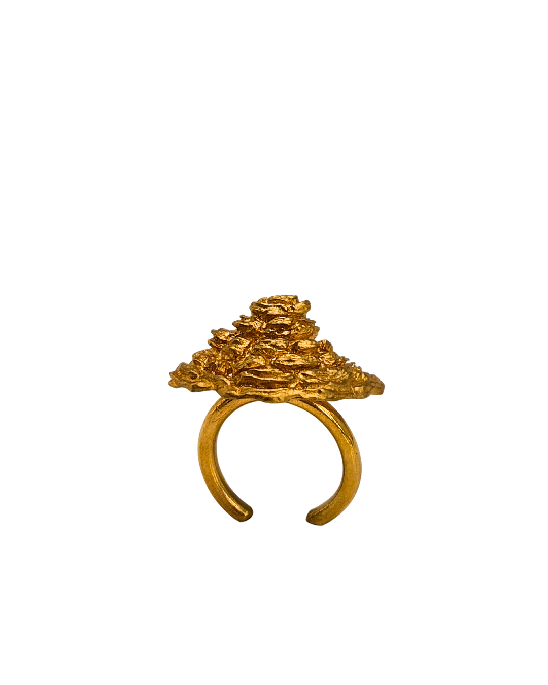 Rock Layer Ring - Handmade Gold Plated on Bronze