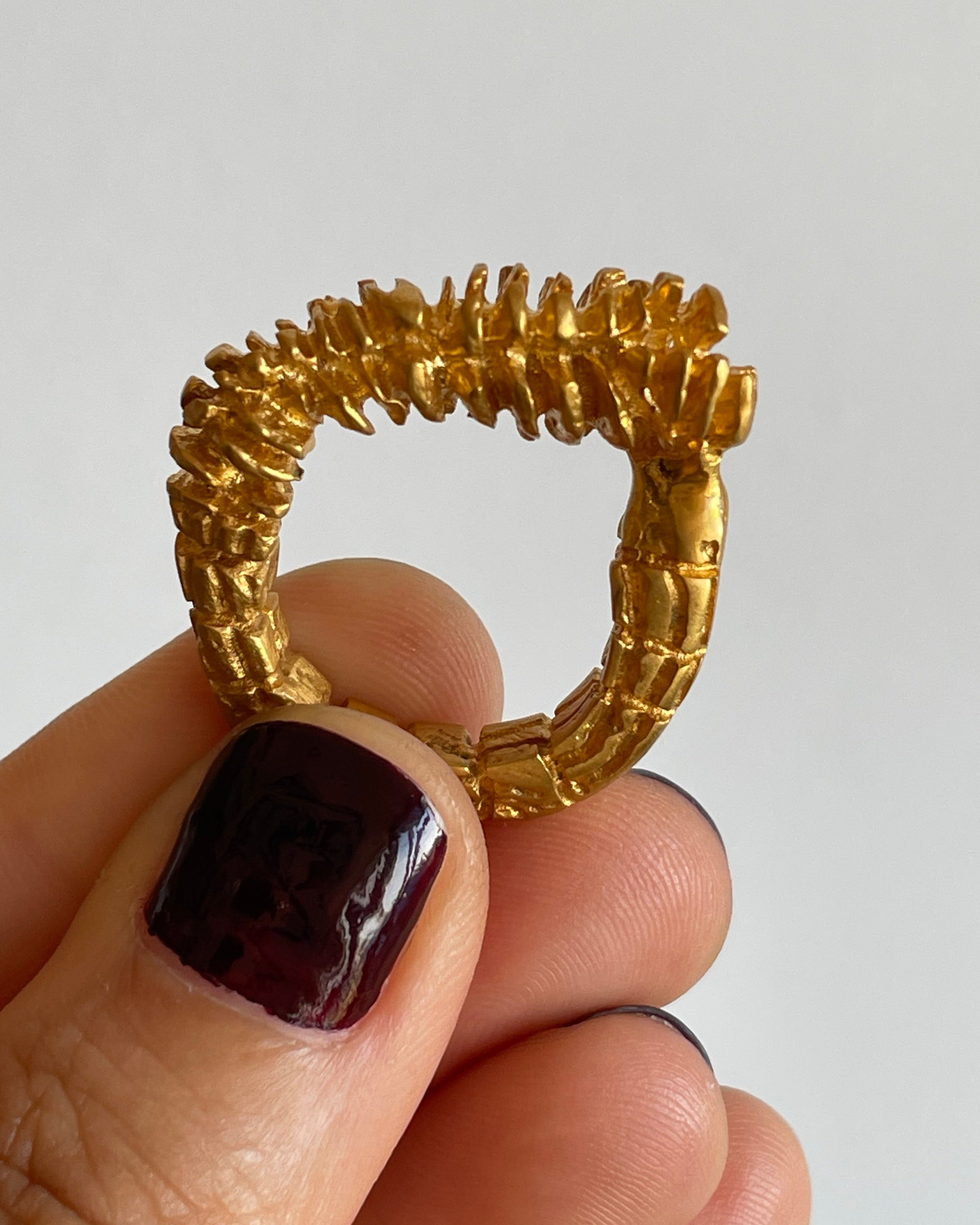 Deniz Minareli Yüzük -Pirinç Üzeri Altın Kaplama