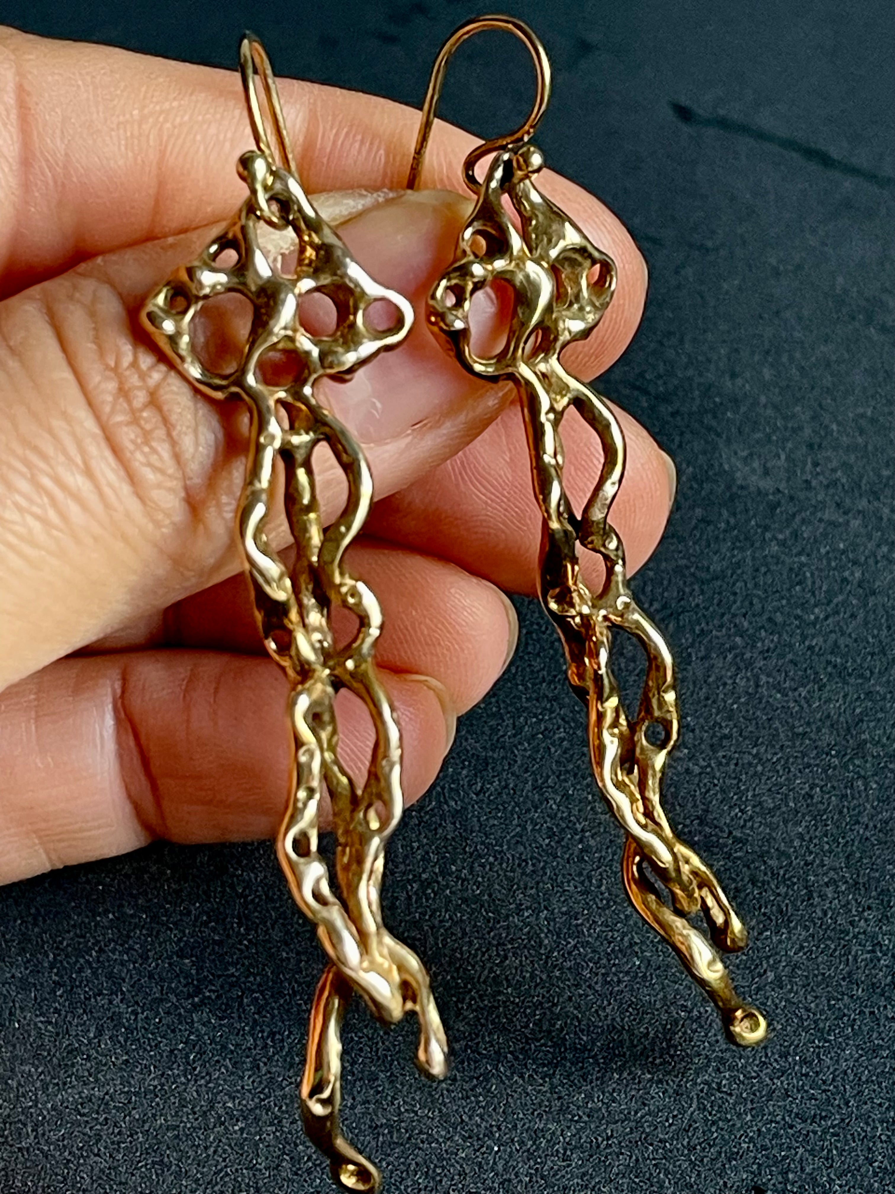 Sarmaşık Küpe-Bronz Üzeri Altın Kaplama Küpe