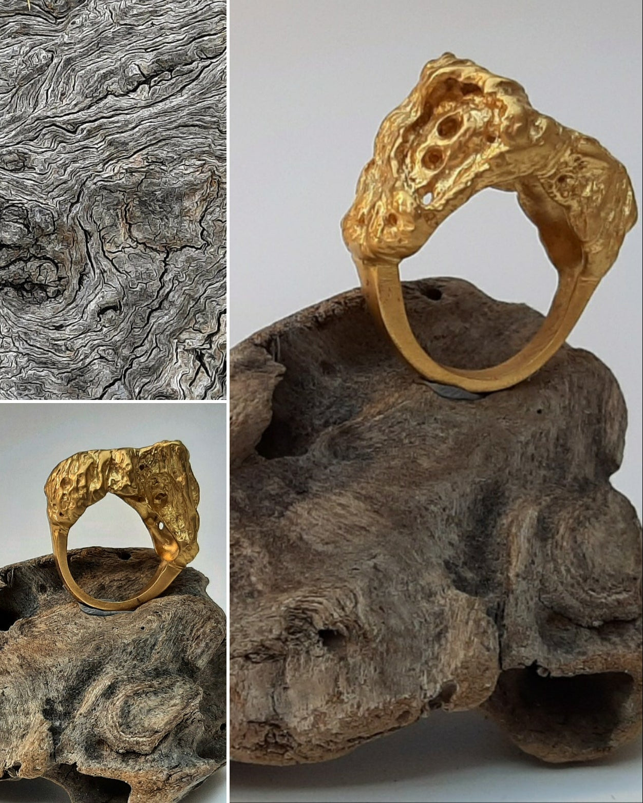 Kanyon Yüzük- Pirinç Üzeri Altın Kaplama