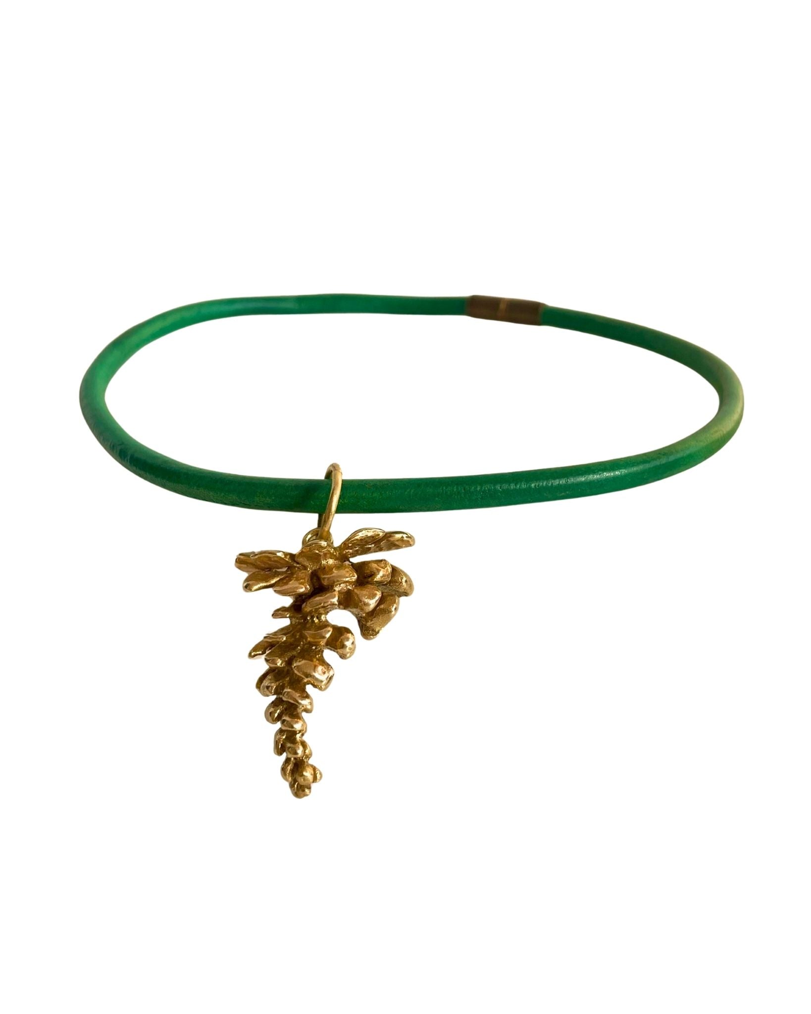 Kozalak Dokulu Gerdanlık-El Yapımı  Bronz Üzeri Altın Kaplama