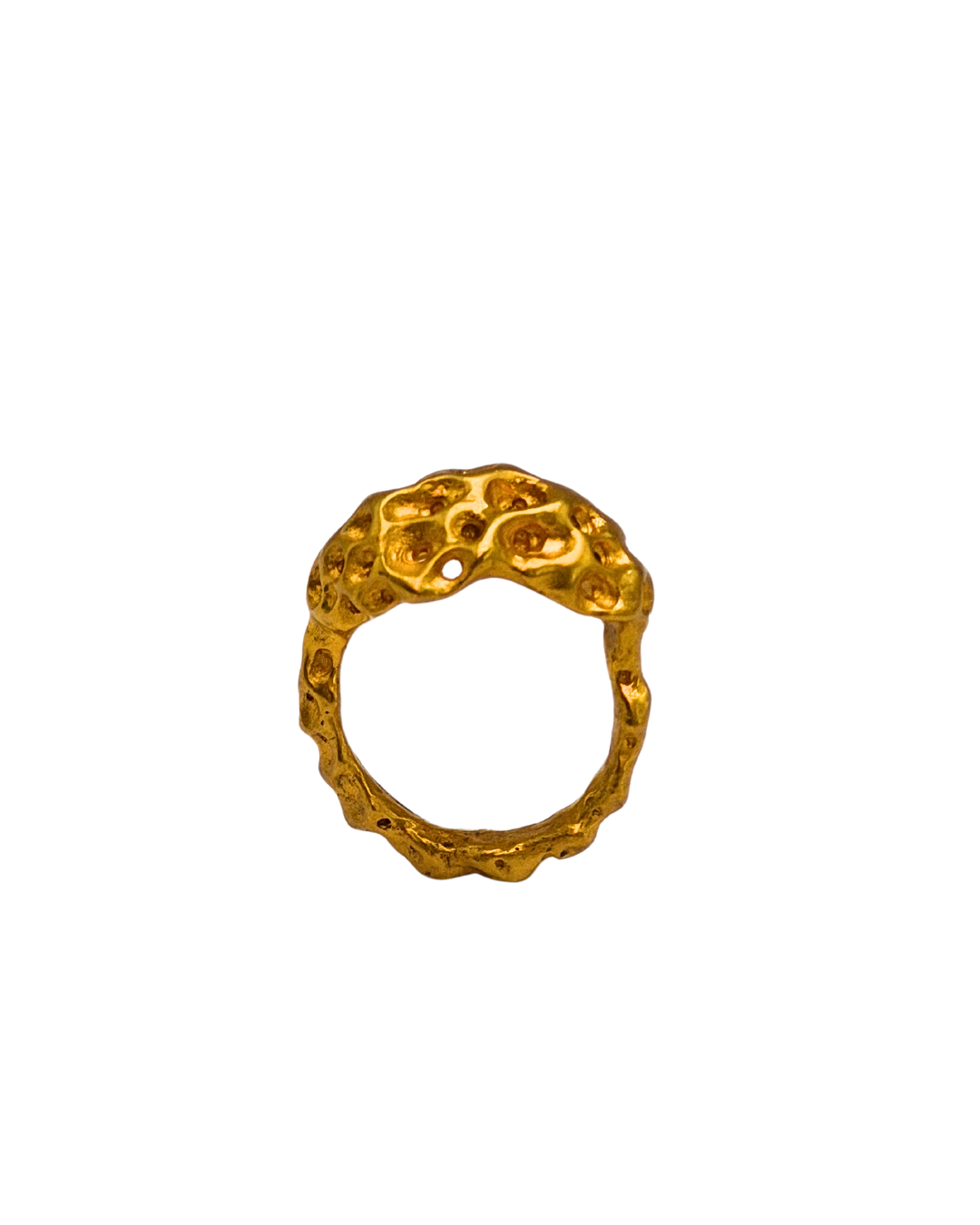 Taş Dokulu Yüzük / Pirinç Üzeri Altın Kaplama