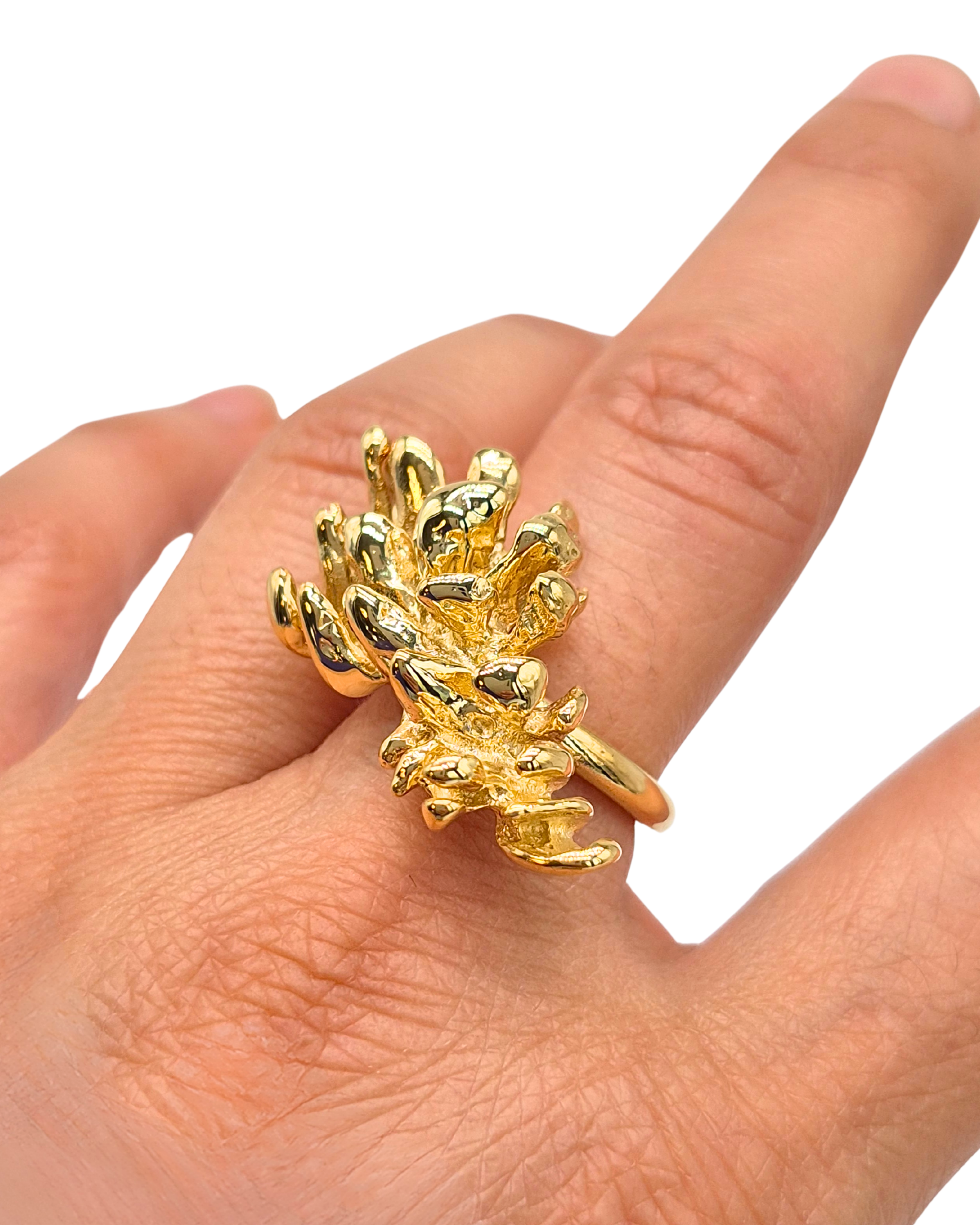 Kozalak Yüzük-El yapımı Gümüş/Pirinç Yüzük