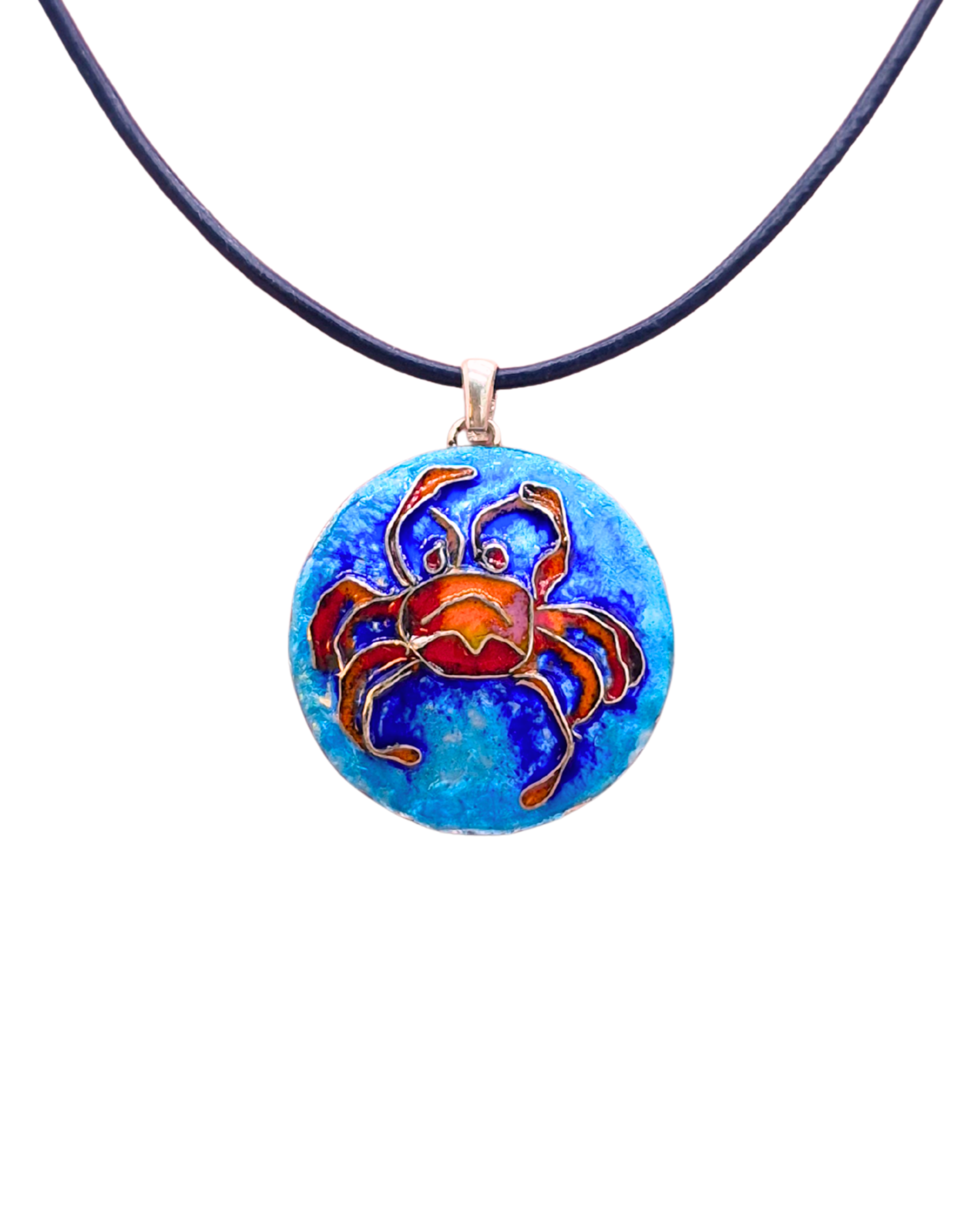 Yengeç Kolye-Bakır Üzerine Sıcak Mineli